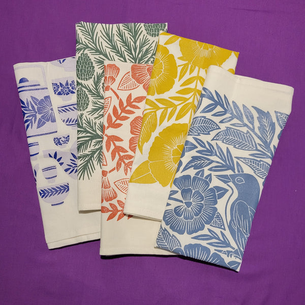 Beautiful Screen-Printed Tea Towels